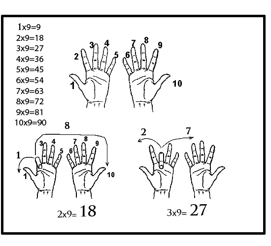 Система счета для детей. Таблица умножения Ментальная арифметика на пальцах. Как считать на пальцах. Как посчитать умножение на пальцах. Схема умножения на пальцах.