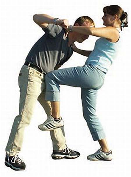 Женская самооборона groin Kick
