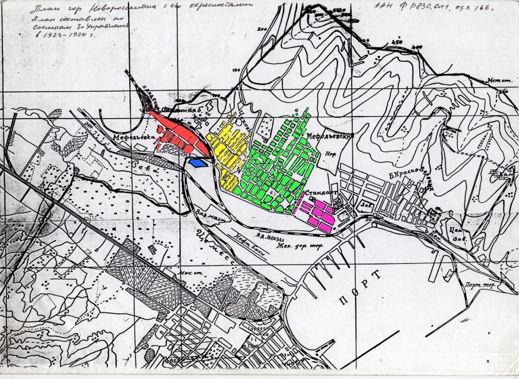 Старая карта новороссийска