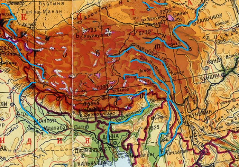 Физическая карта россии гималаи