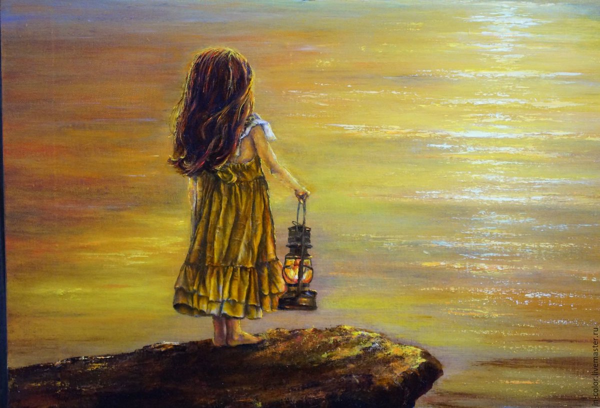 девочка в море