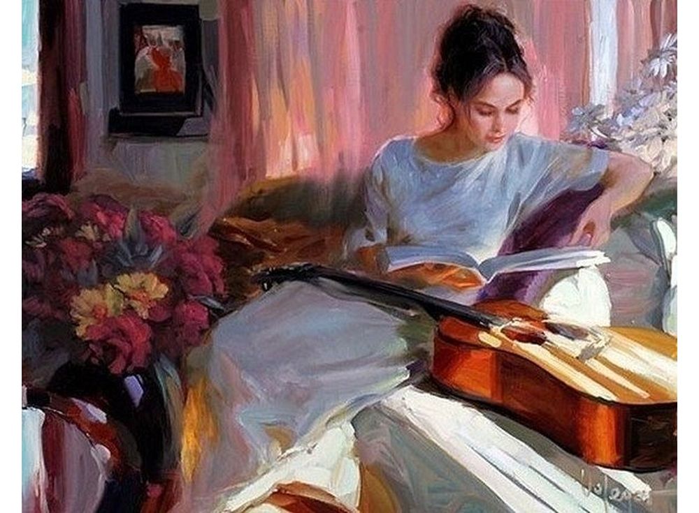 Музыка книга девочек. Женщина живопись современная. Чтение в современной живописи.