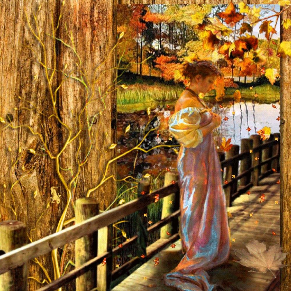 Сентябрь багряной веткой ивы. Осенние раздумья. Девушка в саду картина. Осенний тихий сад,. Картина осень.