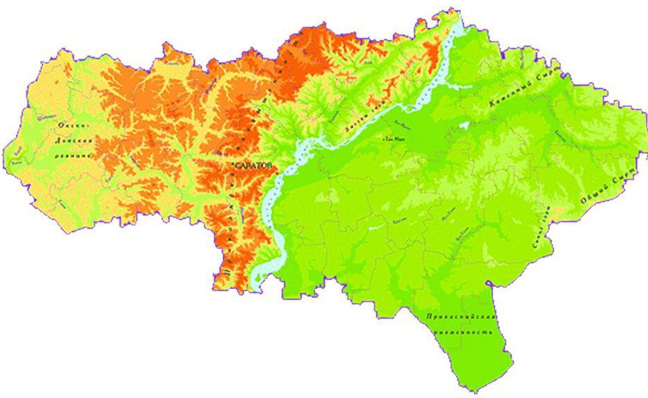 Карта саратовской области реки