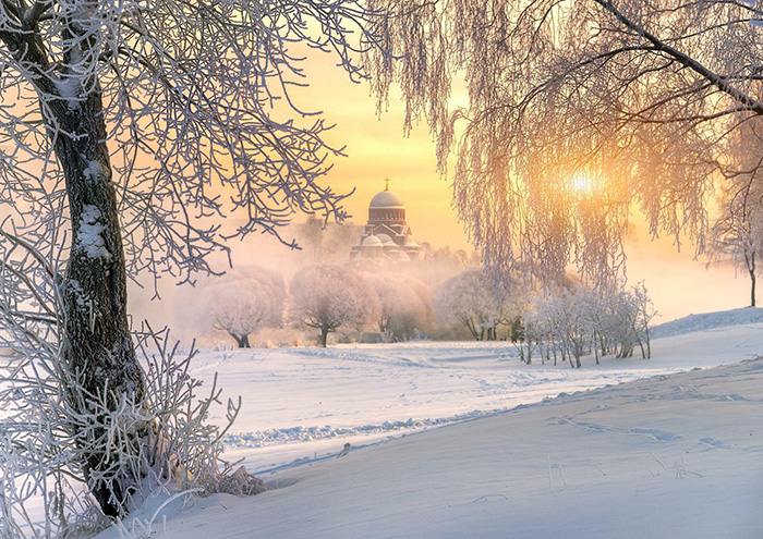 Фото зимнее утро на реке