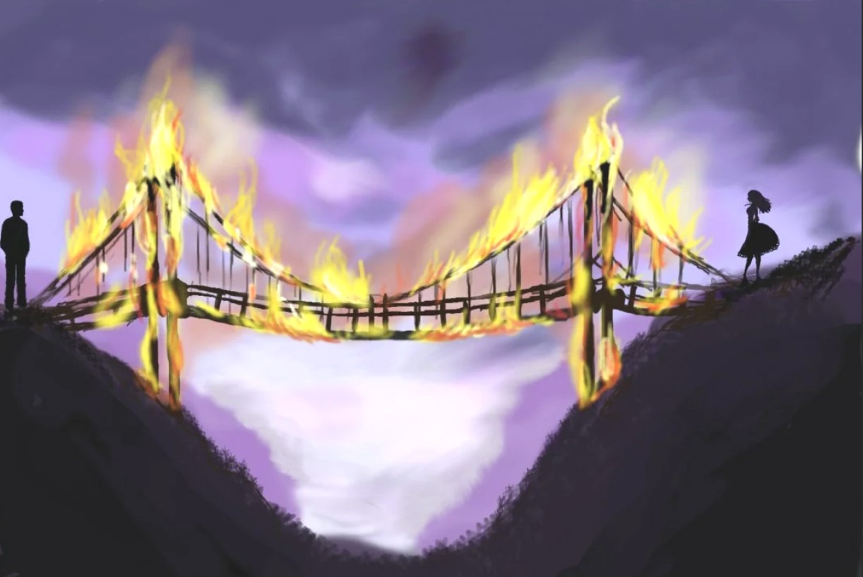 Сжигая мосты. Сжигать мосты. Горящие мосты. Горящий мост. Мост в огне.