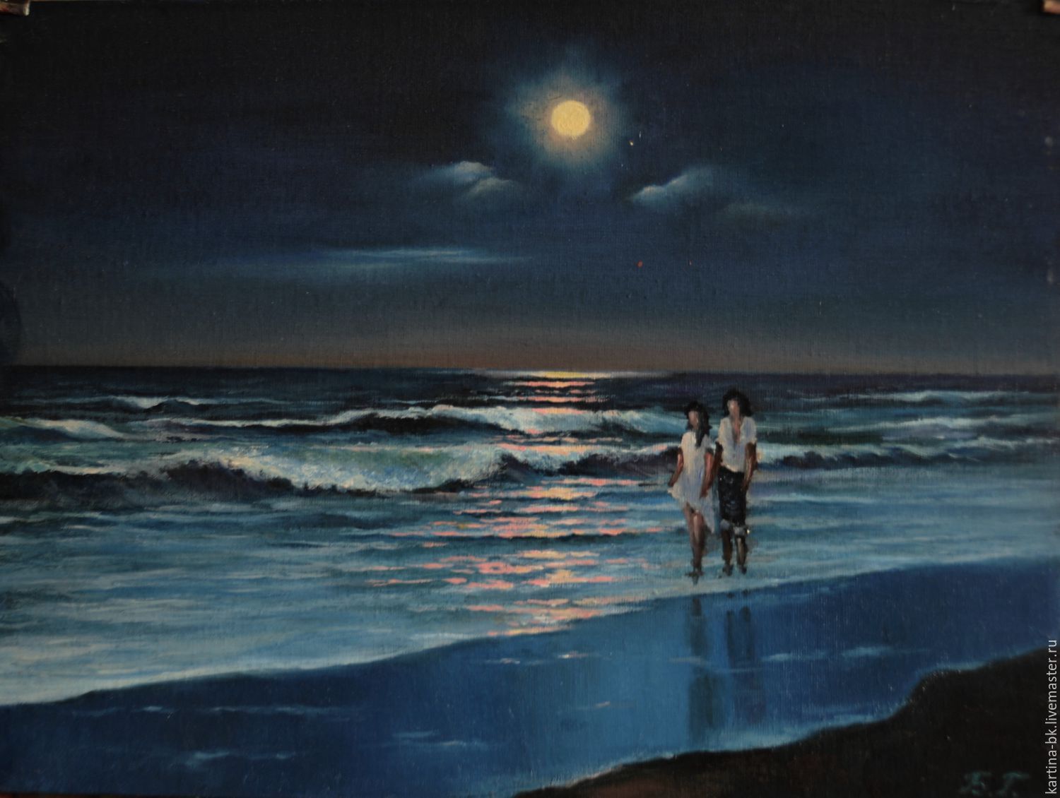 Ночь у берега читать 1. Ночь в море. Лунная ночь на море. Лунная ночь в живописи. Влюбленные на берегу моря.