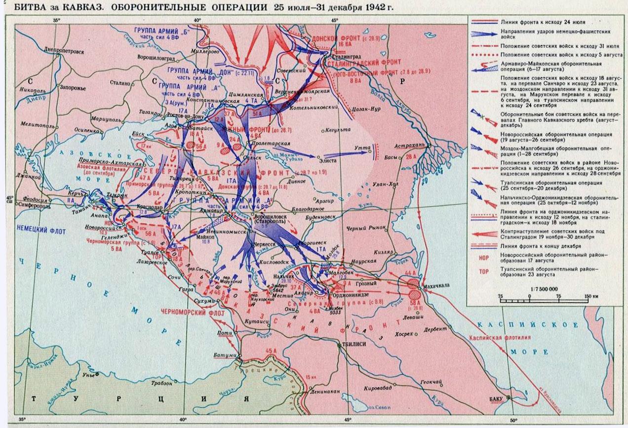 Немцы на кавказе в 1942 году карта