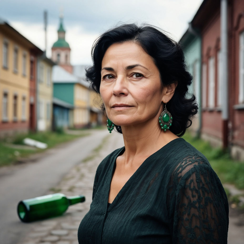 Женщина в изумрудных сережках