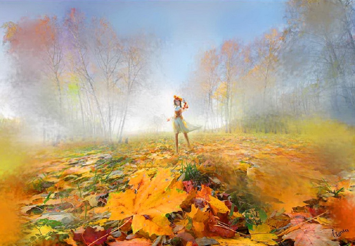 Ветер уносит мои мысли. Осенний мотив. Осенние мечты. Осень иллюстрации.