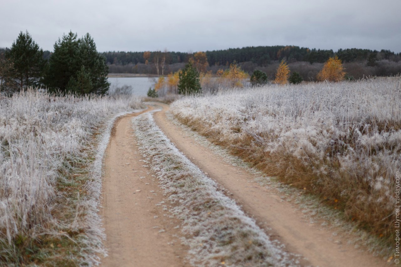 Первый снег в деревне