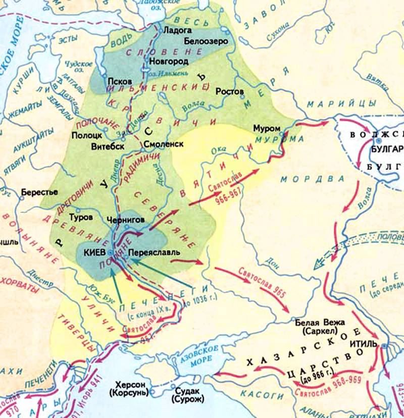 Карта древней руси 9 10 века