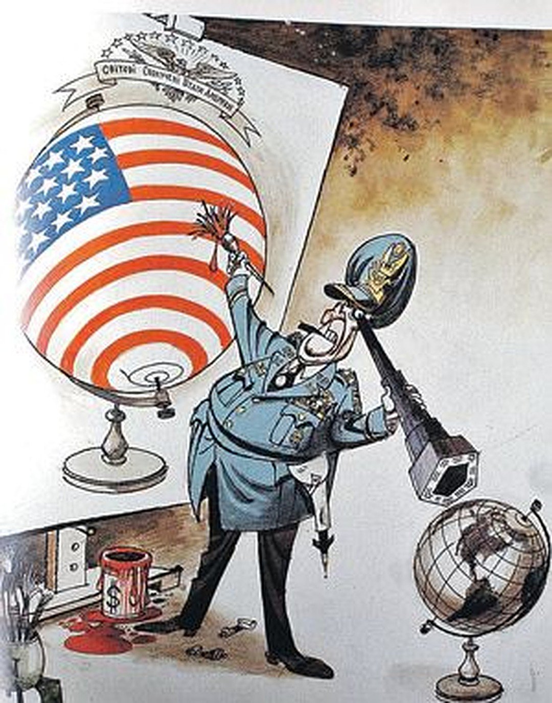 Угроза миру 1. Карикатуры на США. Политическая карикатура. Американская политическая карикатура.