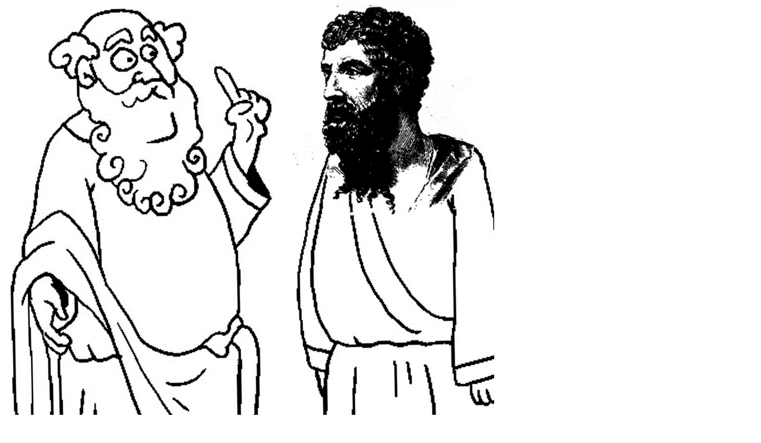 Философы спорят. Протагор и Эватл. Древний мыслитель Сократ. Древнегреческий мудрец. Греческие мудрецы.
