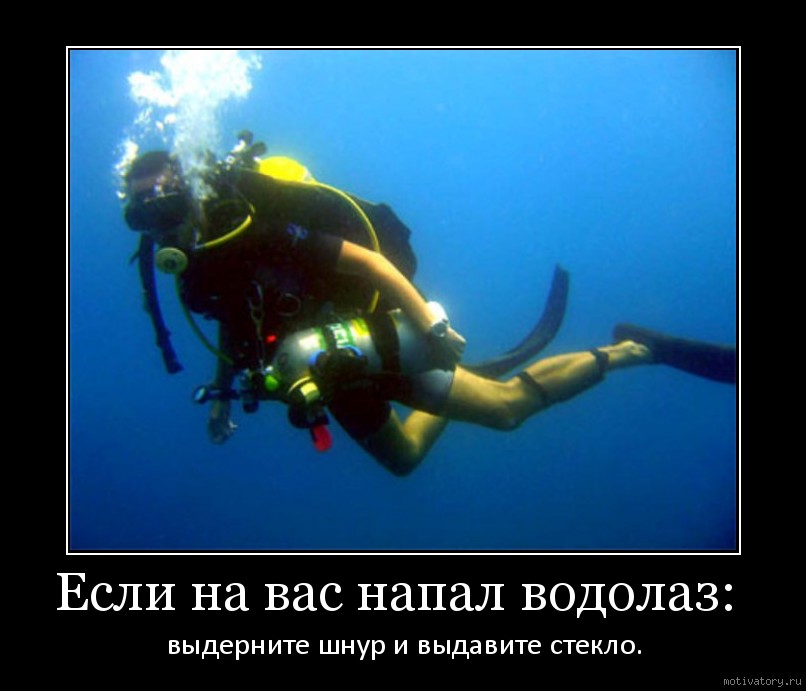 Смешные аквалангисты под водой