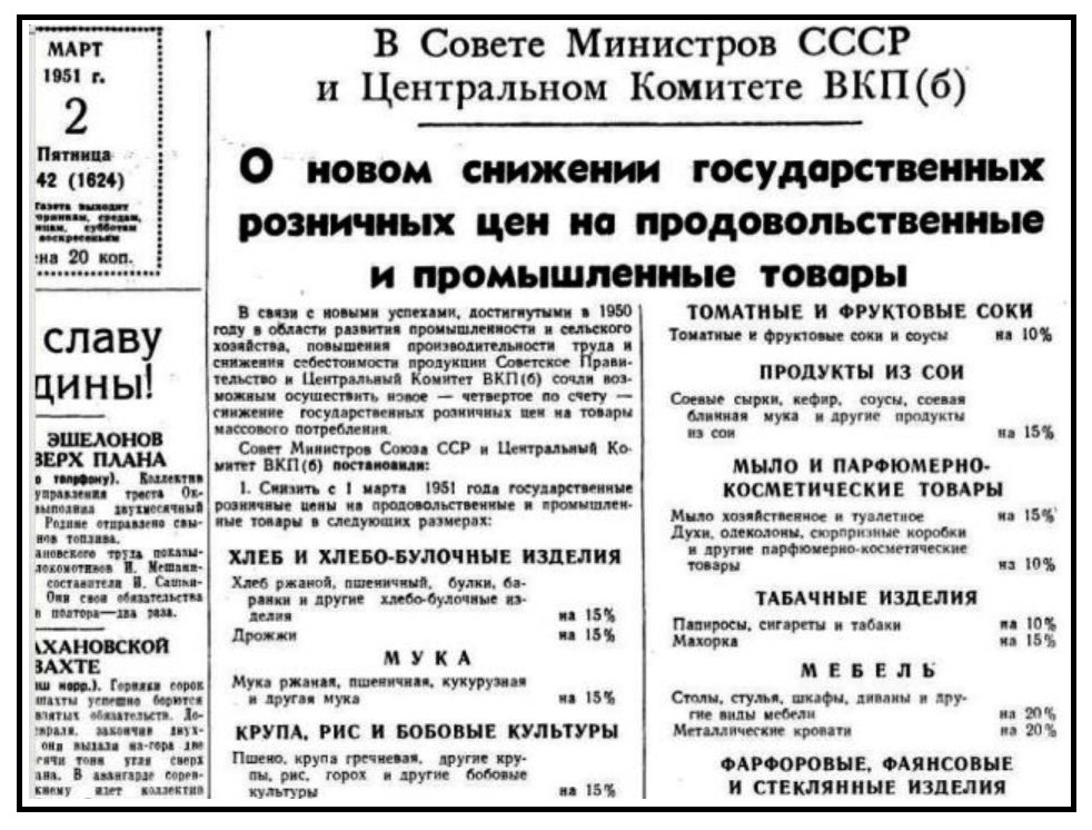 1 апреля снижение цен. Снижение цен на продукты в СССР. Снижение цен при Сталине. Снижение цен в СССР при Сталине. Указ о снижении цен.