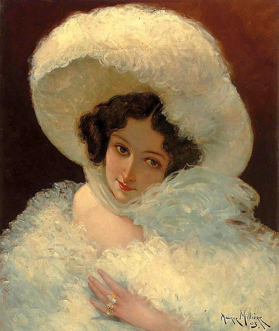 Есть лица подобные пышным. Морис Милльер (Maurice Milliere). Marie-Felix Hippolyte-Lucas. Женский портрет. Дама картина.