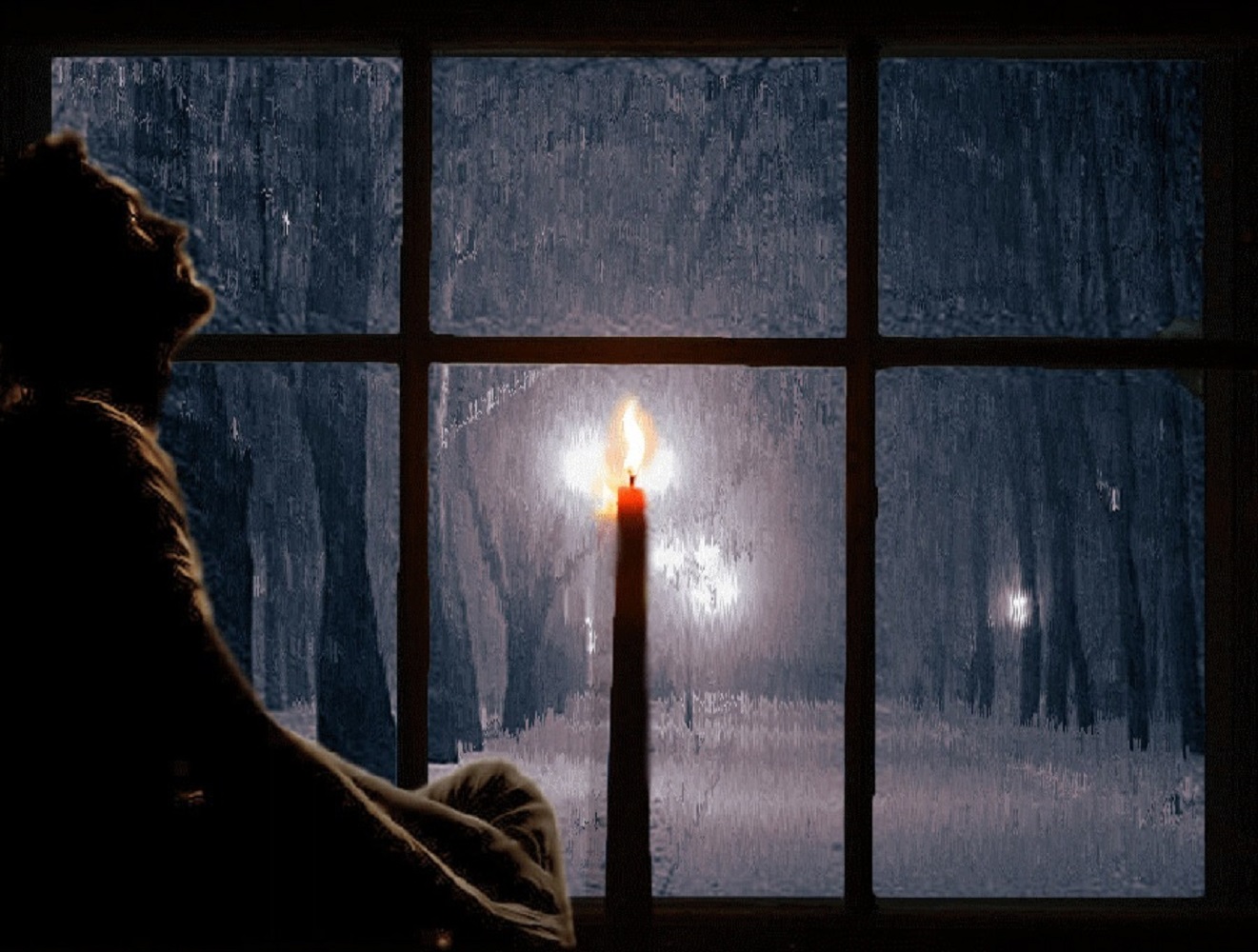 Погасли в окнах свечи. Окно вечер. Зимний вечер. Снег за окном ночью. Зима за окном.
