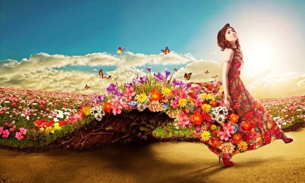 Т д мечта. Девушка в цветах. Женщина в море цветов.