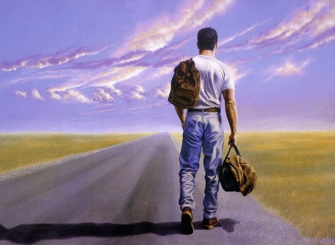 Поезд ушел прикол. Уходит в закат. Мужчина на дороге. Человек уходящий в закат. Уходи с моего пути.