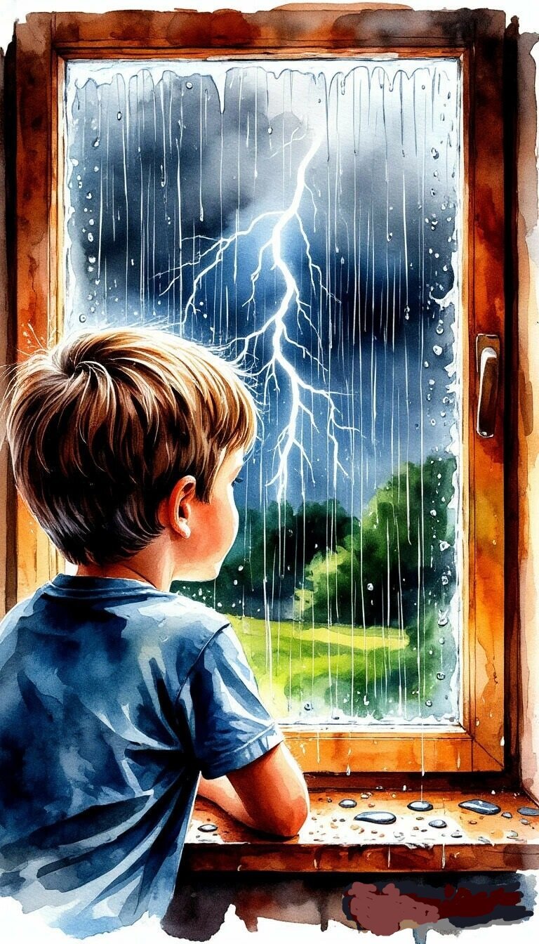 Капли на стекле. Рассказ. Детская литература