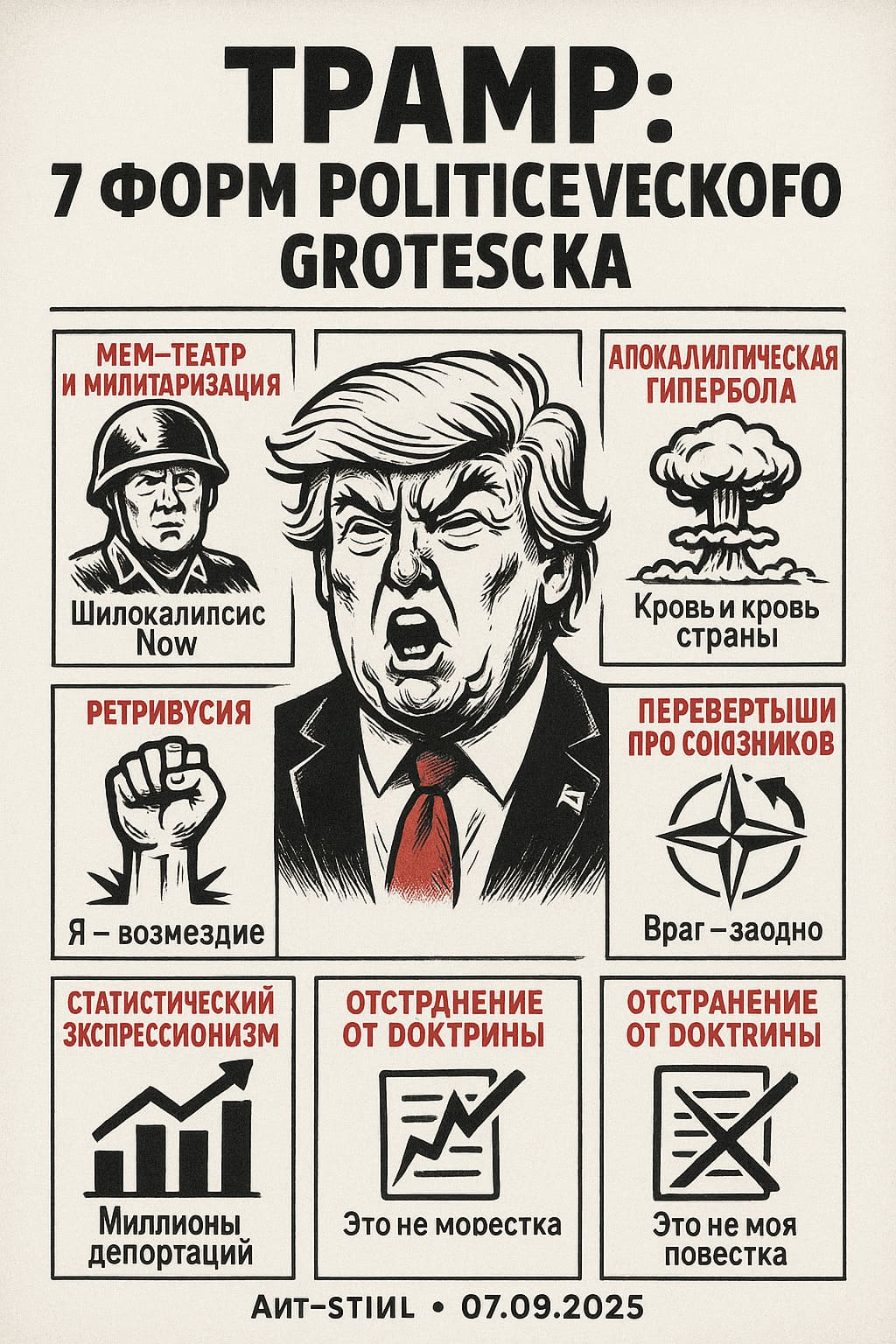 Трамп 7 форм политического гротеска