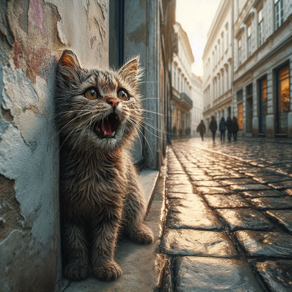 На розi вулиць Гоголя та Гофмана плакала киця