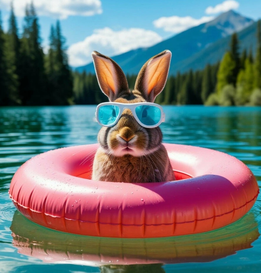 Заяц, который научился плавать