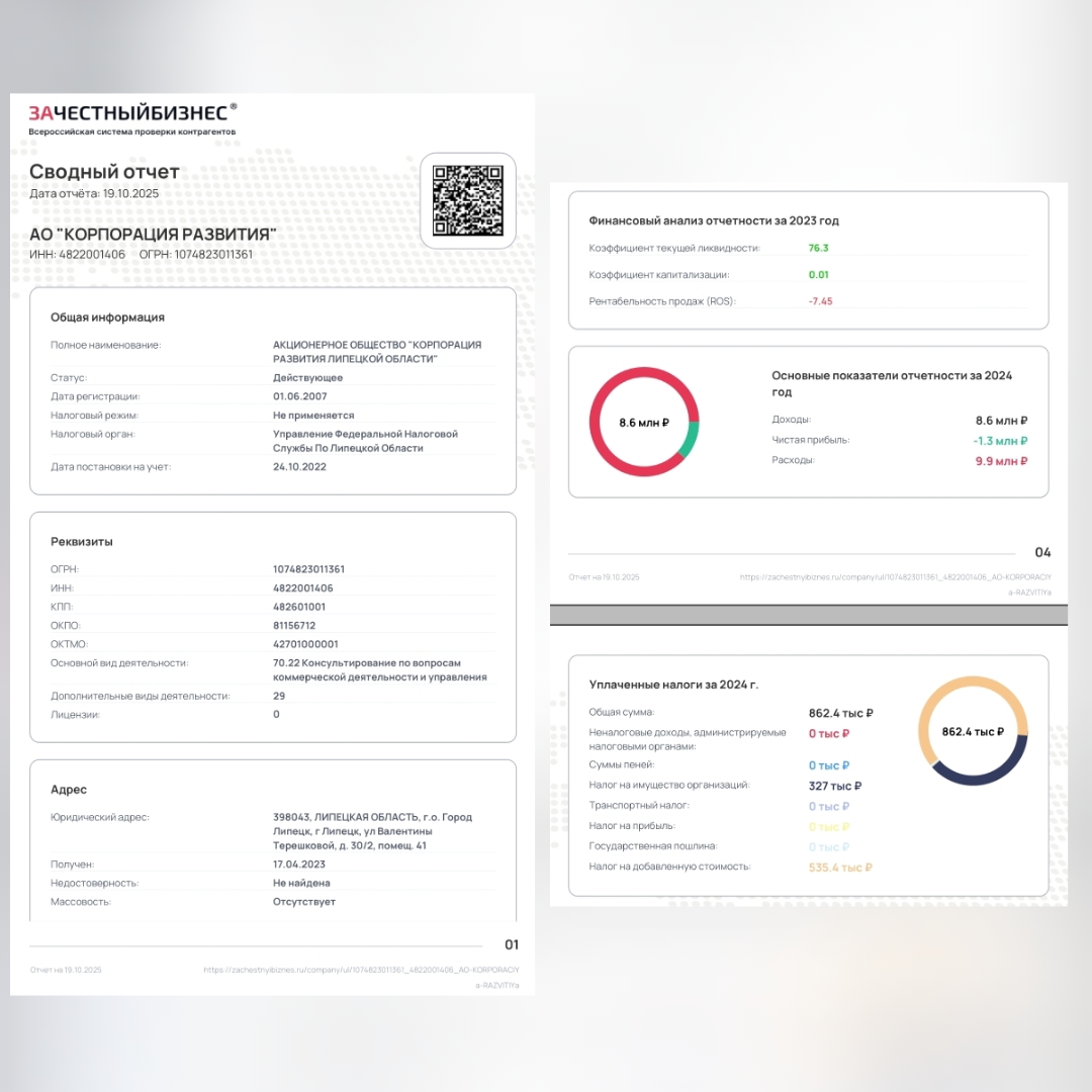 Нарушения ФЗ в АО Корпорация развития в Липецке, 2