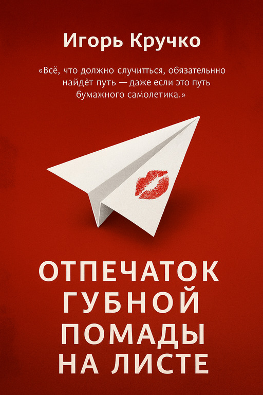 Отпечаток губной помады на листке