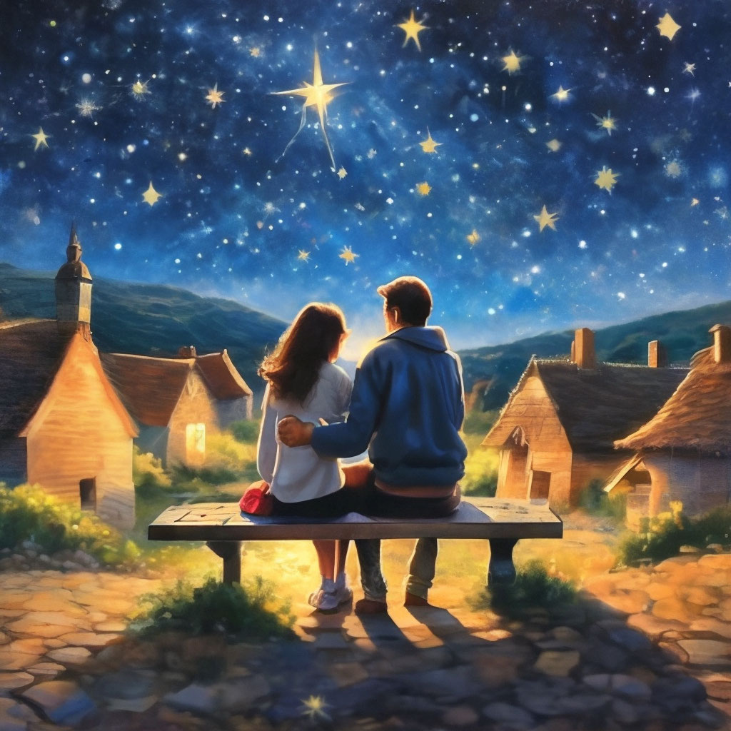 Ночь, темно, звезды сверкают