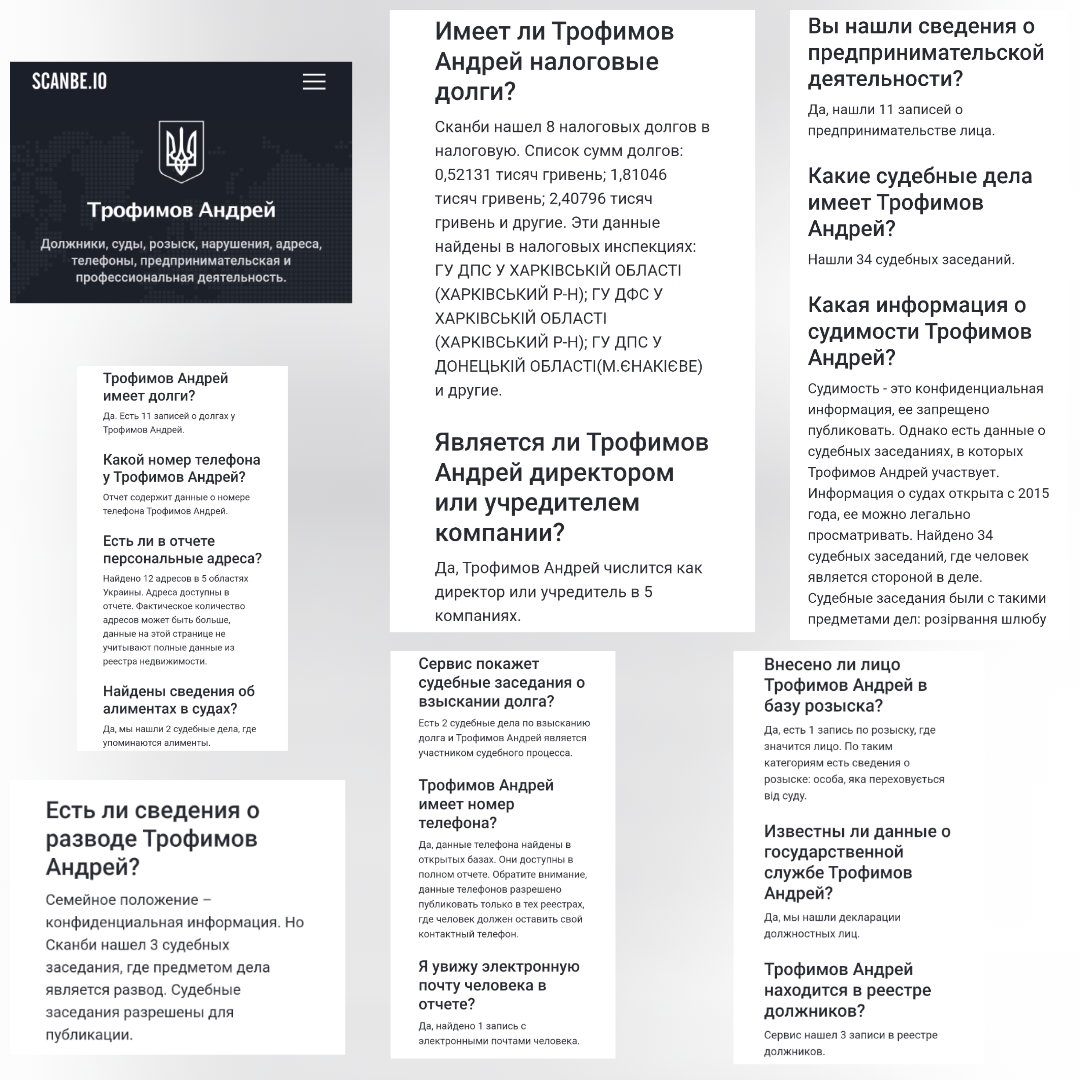 Андрей Трофимов в базах Украины