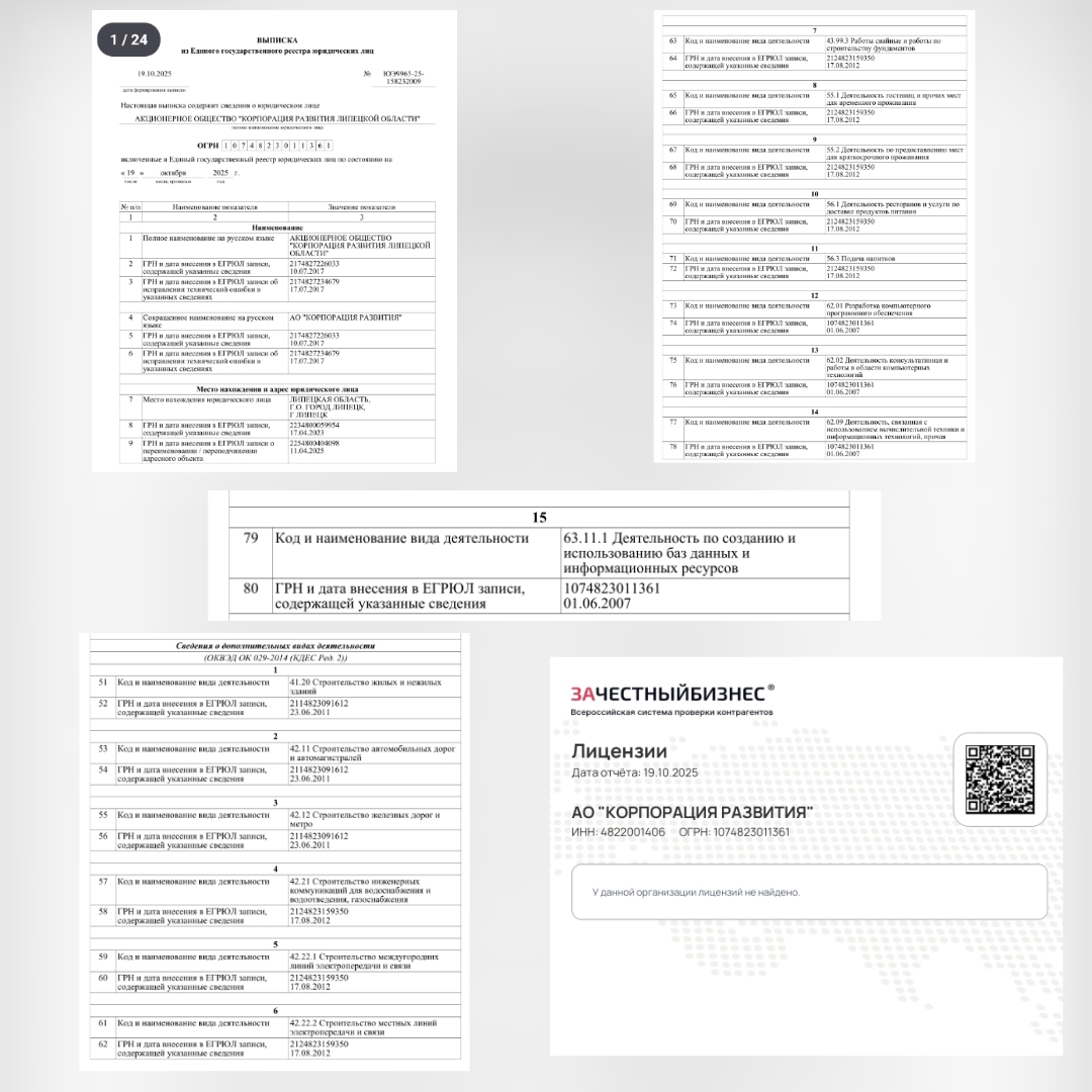 Нарушения ФЗ в АО Корпорация развития в Липецке, 3