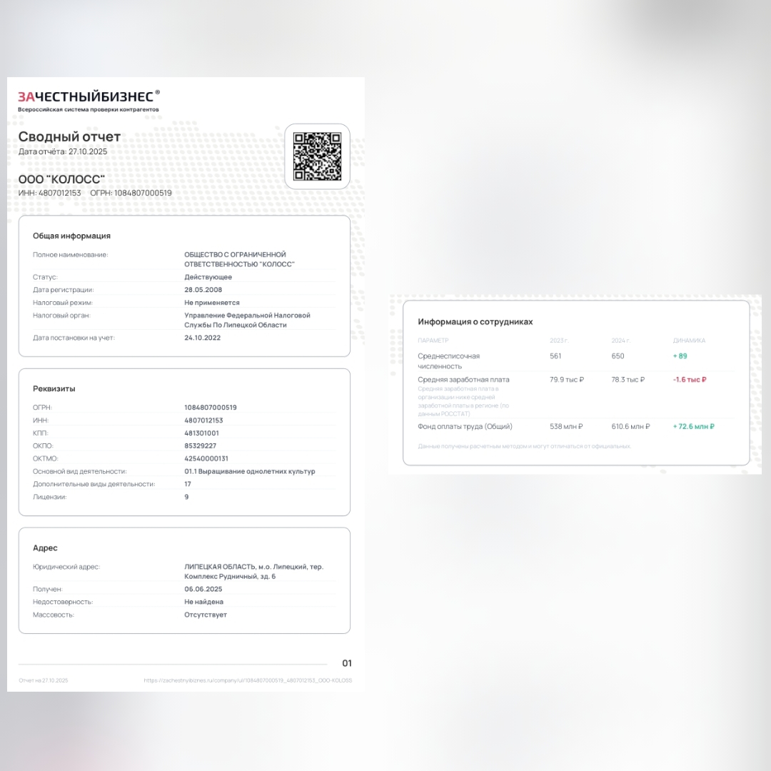 Нарушения ФЗ в ООО Колосс, Ч. 2