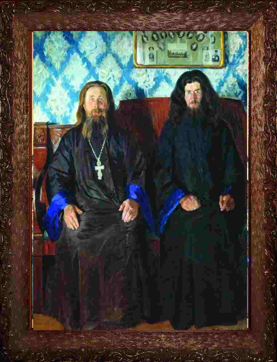 Борис Кустодиев. Портрет священника и дьякона