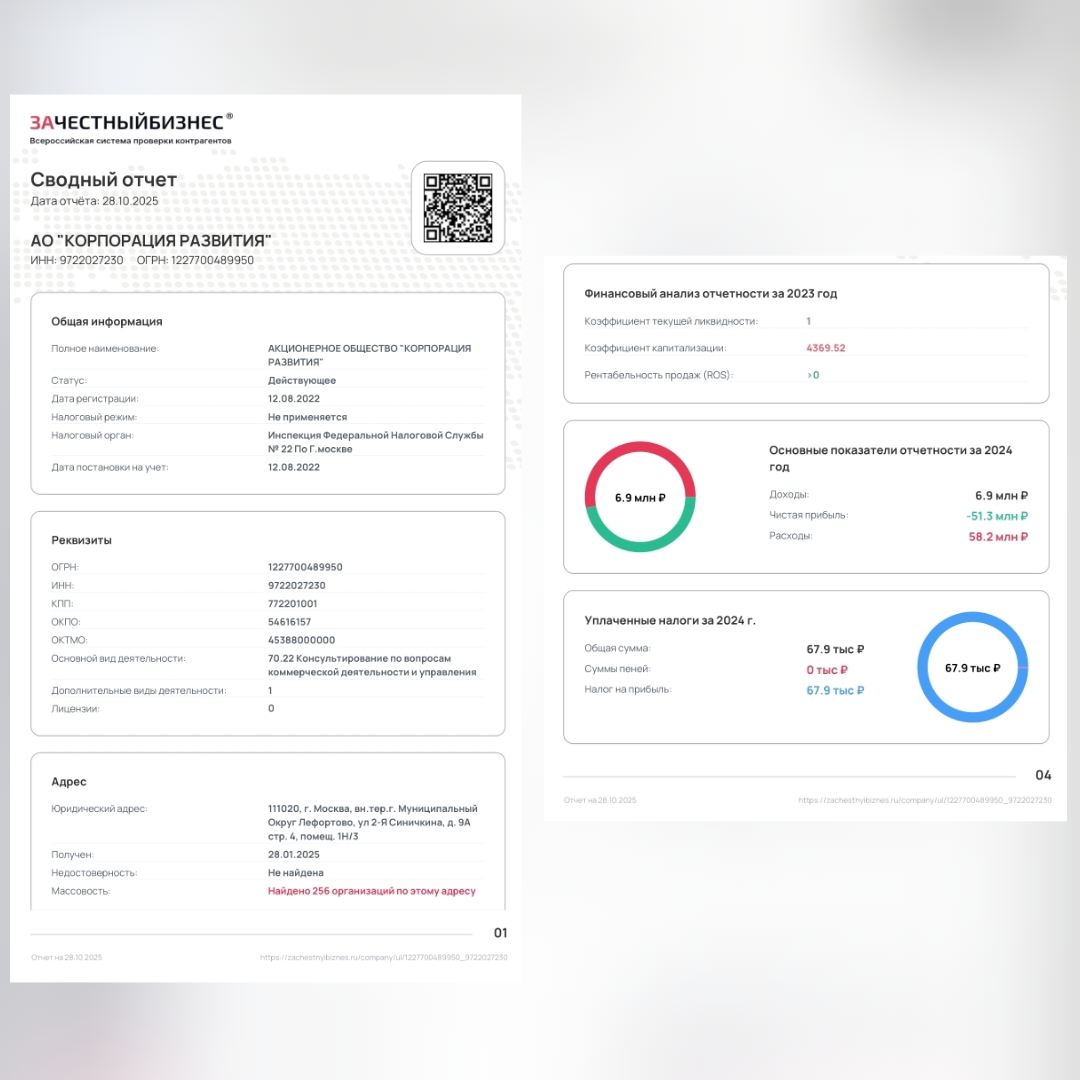 Нарушения ФЗ АО Корпорация развития в Лефортово, 2