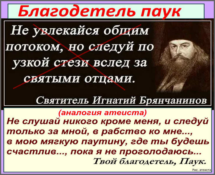 Рис. атеиста. Благодетель паук