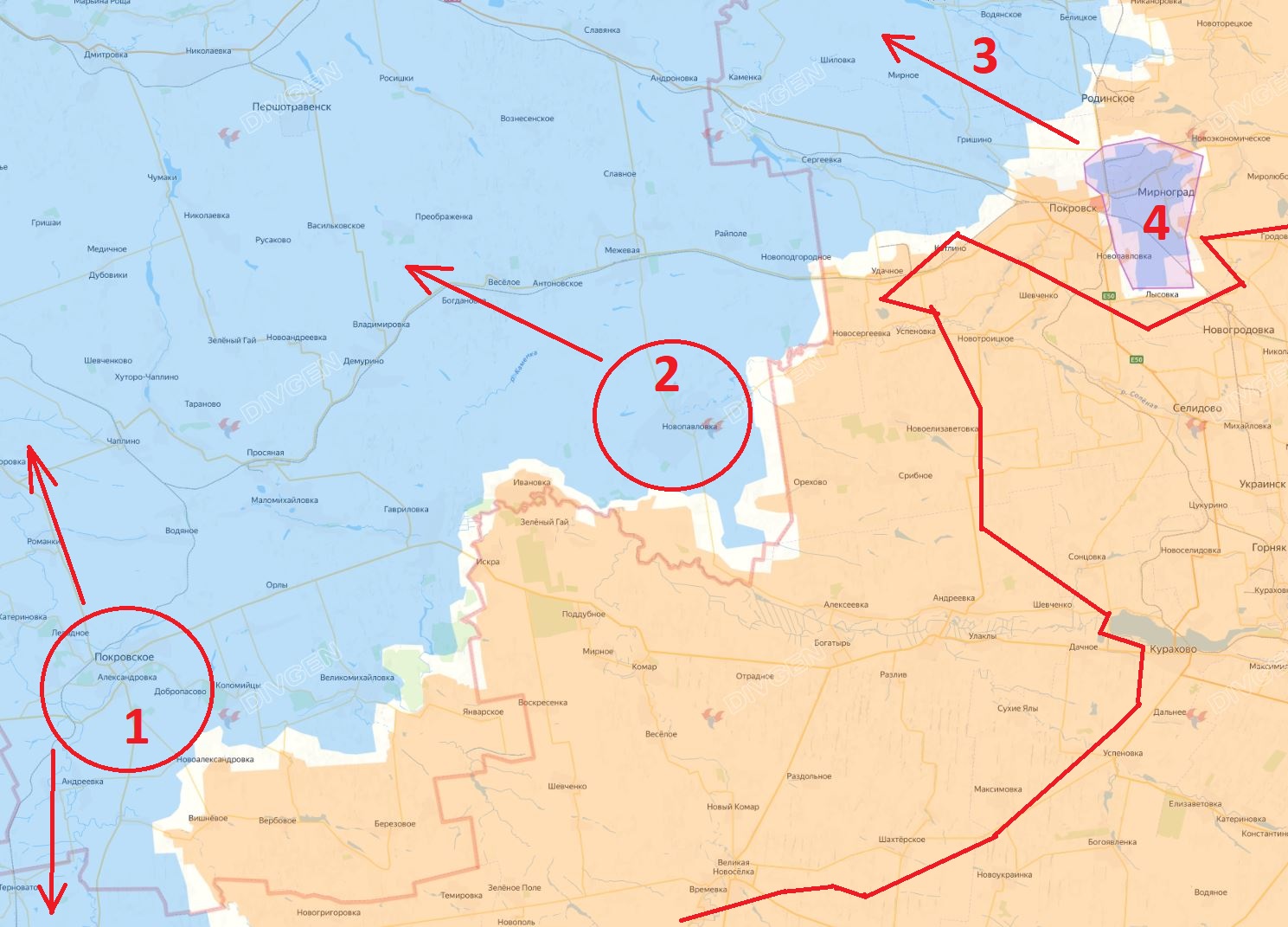 Три направления на южном фланге