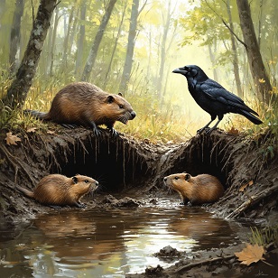 Сказка о том, как звери плотину строили