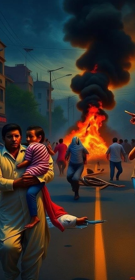 Пожар в южном городе