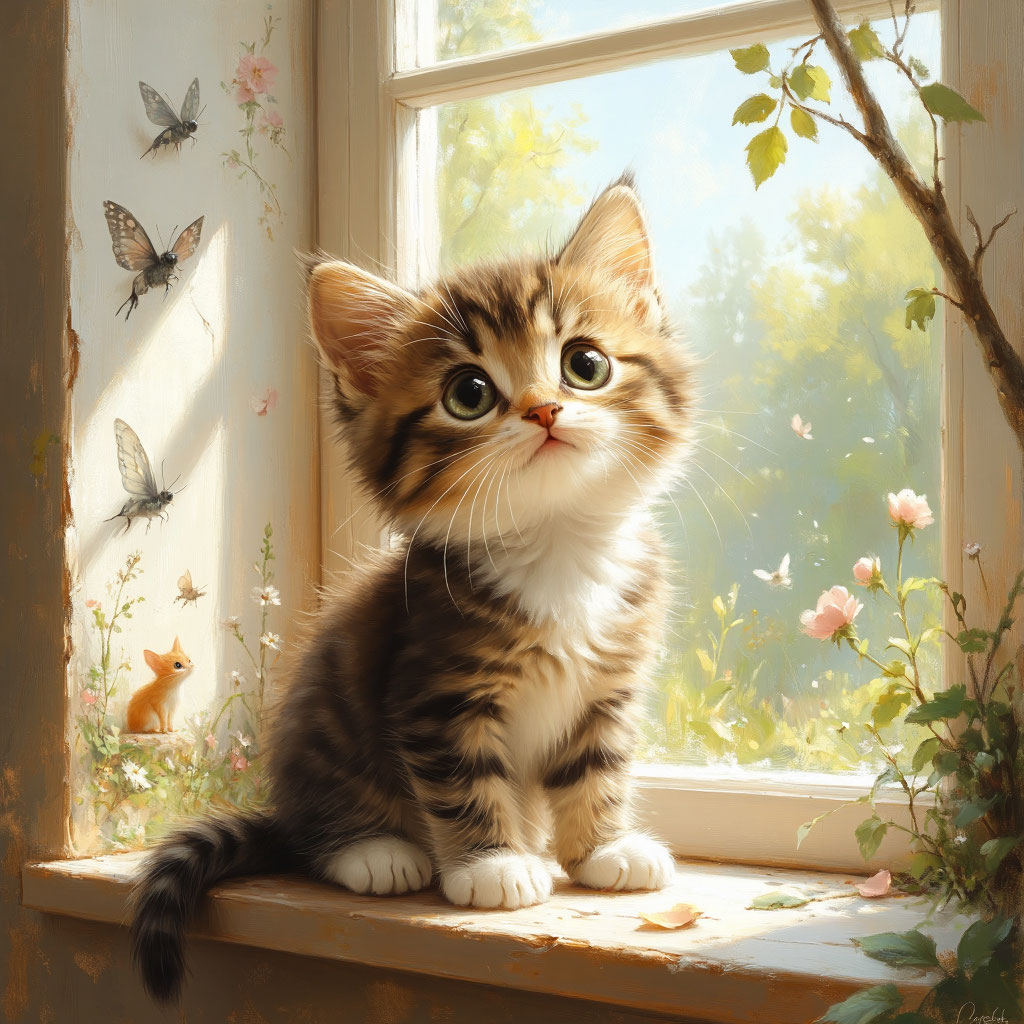 Котёнок и солнышко