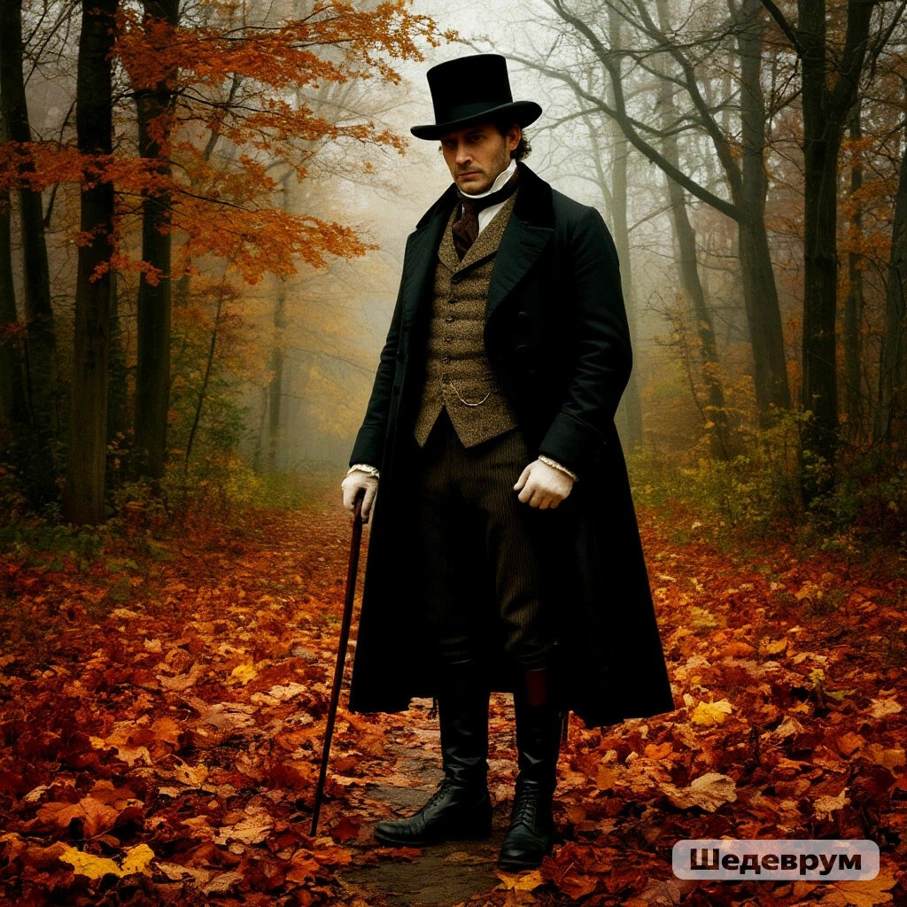 Пальто и трость, ботинки с лоском