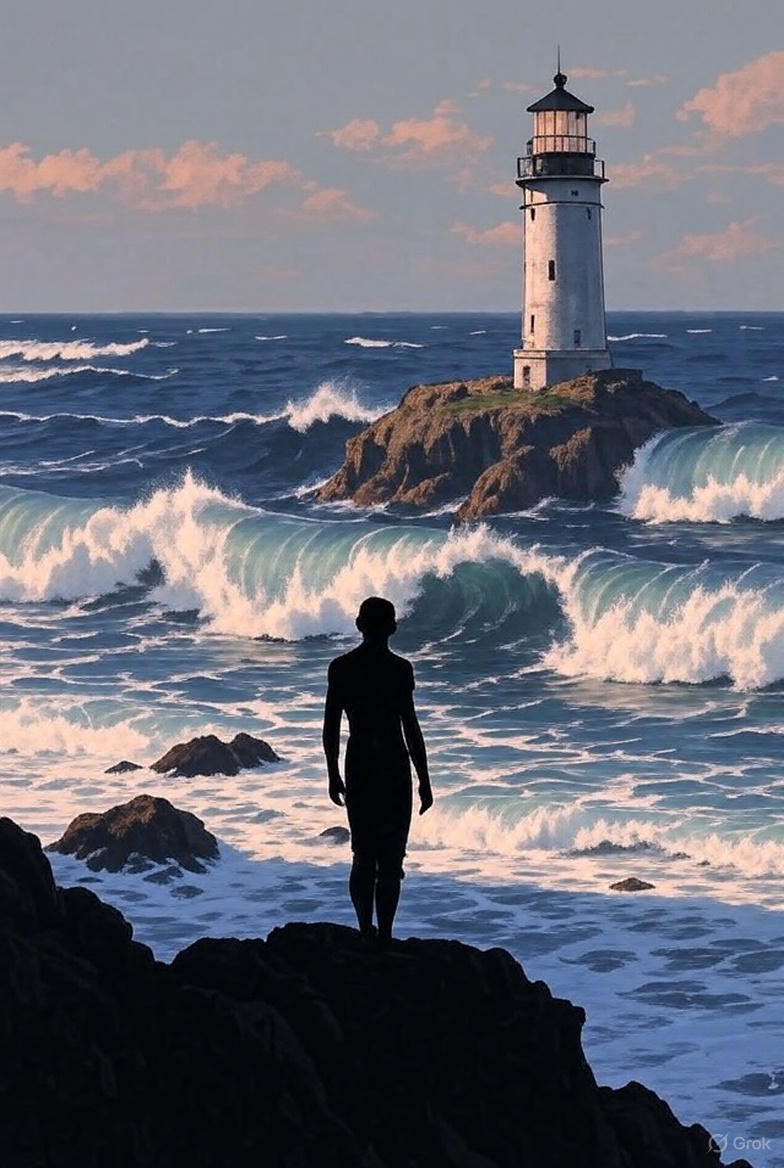Притча о Море и Хранителе маяка. Белый стих