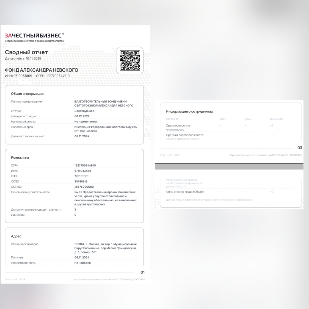 Нарушения ФЗ БФ Александра Невского, 1