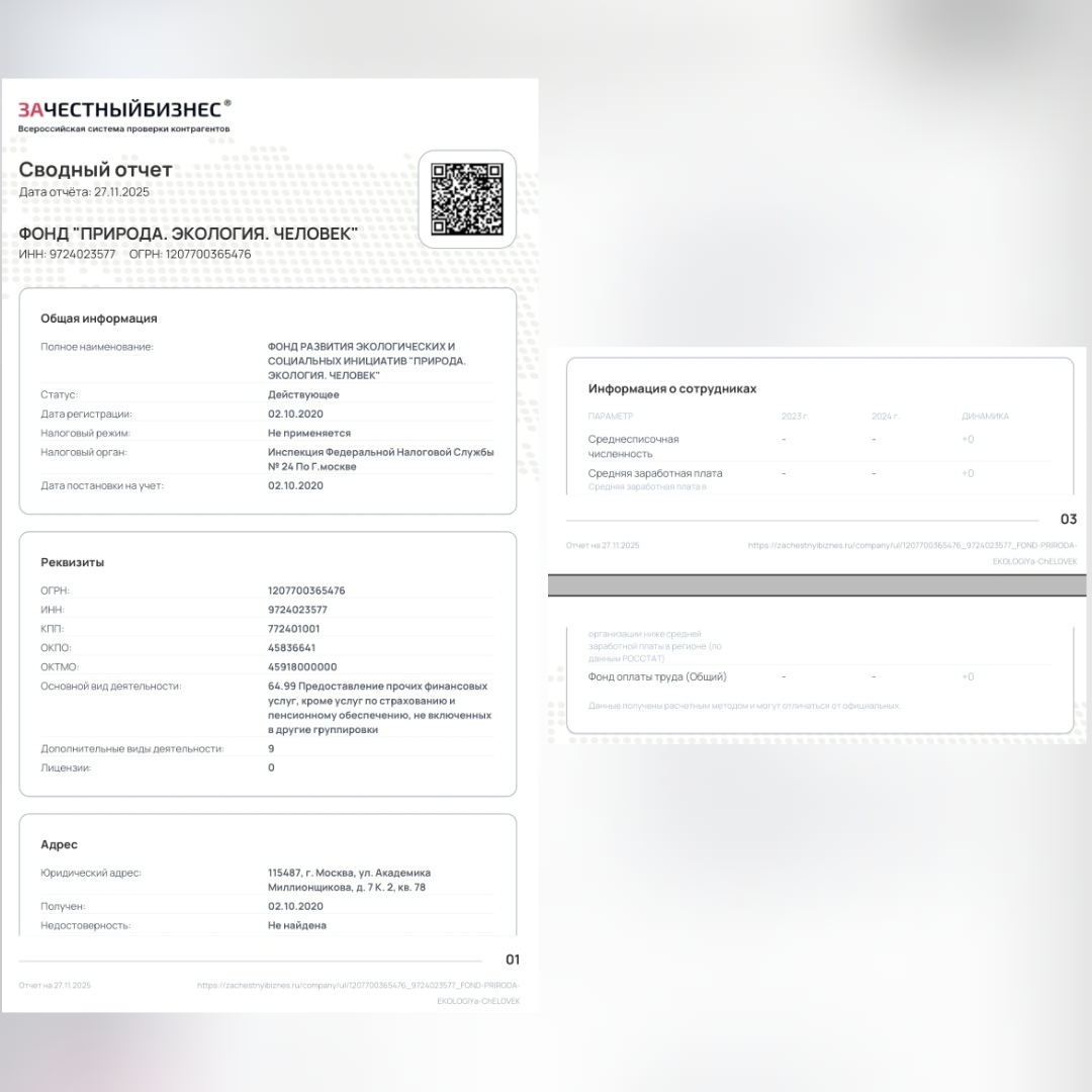 Нарушения ТК Фонд Природа. Экология. Человек