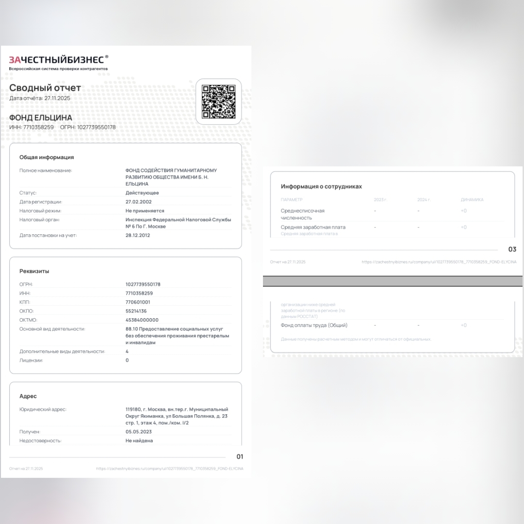 Нарушения ФЗ в Фонде Ельцина, 2