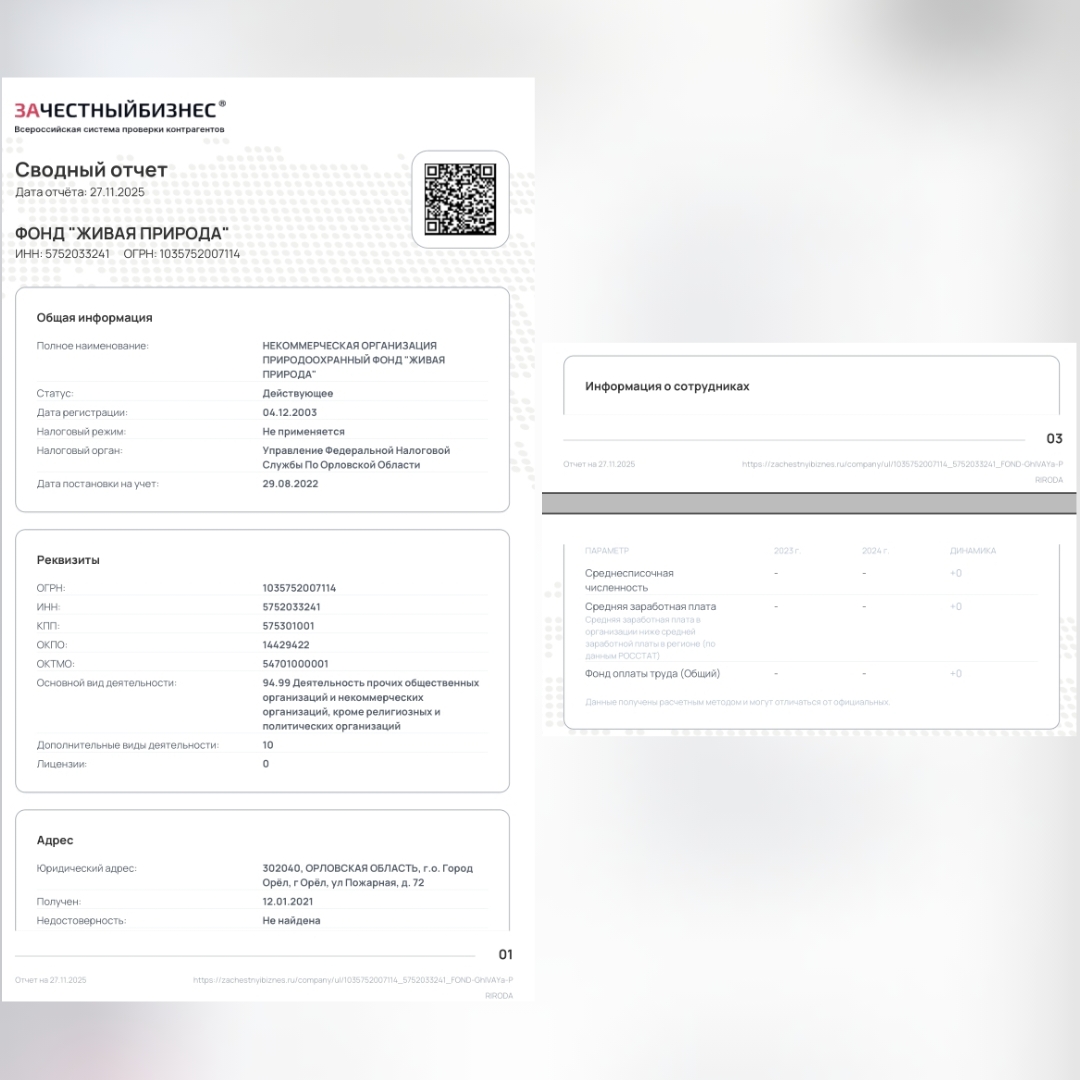 Нарушения ТК Фонд Живая природа